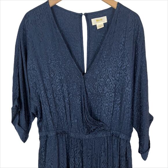 Anthropologie Maeve Jacqueline Jacquard Leopard Navy Blue Jumpsuit Size XS - Picture 5 of 8